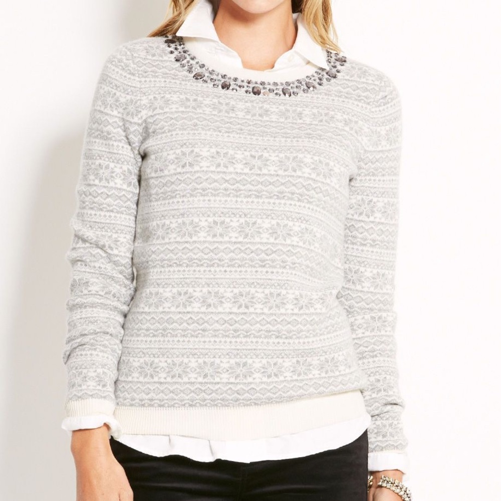 Vineyard Vines Fair Isle Jeweled Sweater wool XS